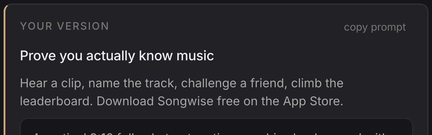 The same ad, rewritten for your app